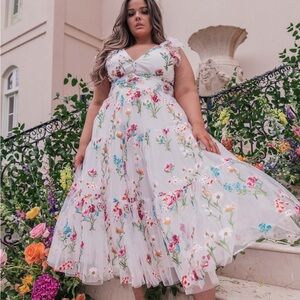 JessaKae Margaret Midi dress white 1x